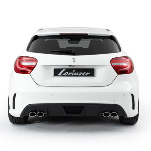 Diffuseur de jupe arrière Lorinser avec pot d'échappement sport | Mercedes-Benz Classe A W176 | 176-Lorinser-Diffusor-Auspuff
