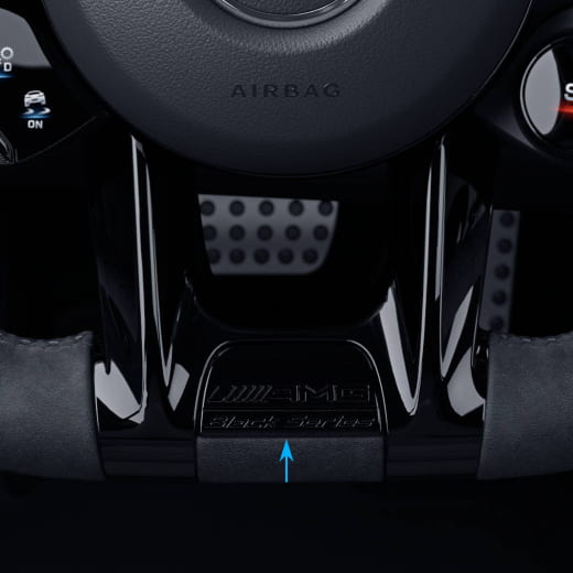 Steering wheel cover AMG GT C190 Black Series lettering black Genuine Mercedes-Benz | A0004645300