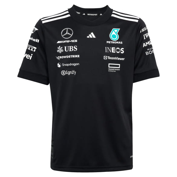 T-Shirt Kinder Fahrer adidas Mercedes-AMG Petronas F1 schwarz