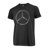 T-shirt da uomo Mercedes stella nero originale Mercedes-Benz