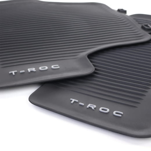 Tapis de sol en caoutchouc VW T-Roc A2 arrière 2 pièces Noir Original Volkswagen | 2GV061512 82V