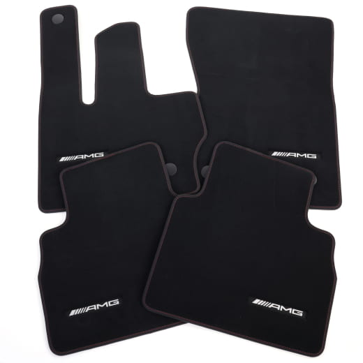 Tapis de sol en velours AMG G-Klasse W465 noir SL rouge, 4 pièces, original Mercedes-Benz | A4656806301 3D16