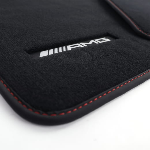 Tapis de sol en velours AMG G-Klasse W465 noir SL rouge, 4 pièces, original Mercedes-Benz | A4656806301 3D16