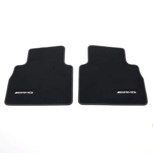Tapis de sol en velours AMG G-Klasse W465 noir, designo blanc, 4 pièces, original Mercedes-Benz | A4656806301 1B82