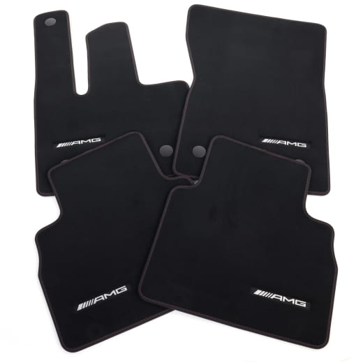 Tapis voiture velours AMG pour G-Klasse W465 noir accent rouge, 4 pièces, original Mercedes-Benz | A4656806301 3B92
