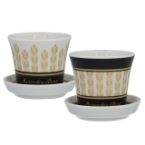 Tasses à espresso en porcelaine, set 4 pièces noir blanc or 90ml Original Mercedes-Benz