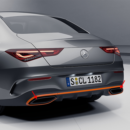 terminali scarico neri CLA C118/X118 Edition One Original Mercedes-Benz | 118-Edition-One-Auspuff