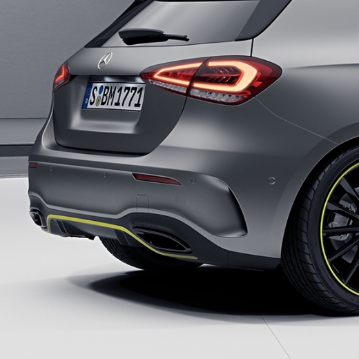 terminali di scarico neri Classe A W177 Edition One Original Mercedes-Benz | W177-Edition-One-Auspuff
