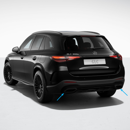 Terminale scarico pacchetto night GLC SUV X254 nero lucido Original Mercedes-Benz | A25488583/8400-schwarz