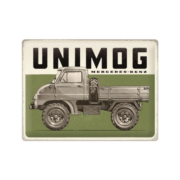 Tin sign Sheet metal sign Vintage Unimog 30x40cm Genuine Mercedes-Benz