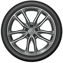 AMG summer wheels 19 inch A-Class 177 Mercedes-Benz 5-double-spkes black | A17740117007X21-Continental