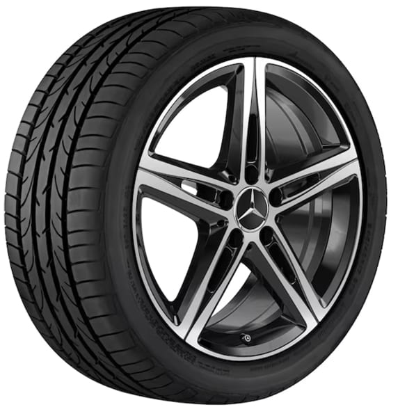 18 inch summer wheels black 5-spokes genuine Mercedes-Benz Hankook