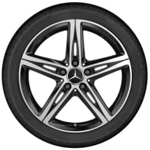 18 inch summer wheels black 5-spokes genuine Mercedes-Benz Hankook | Q44024311003A-Set