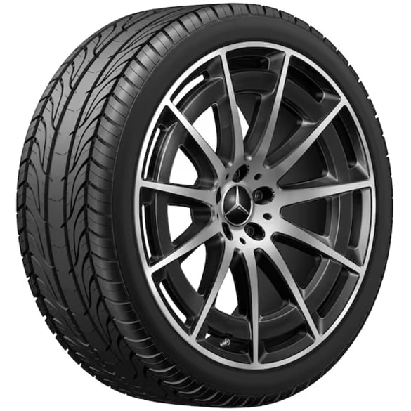AMG 21 inch summer wheels EQS sedan V297 black multi-spokes genuine Mercedes-AMG Bridgestone