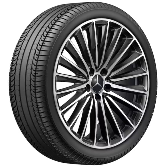 AMG summer wheels 19 inch C-Class 206 black complete wheel set Goodyear Genuine Mercedes-Benz