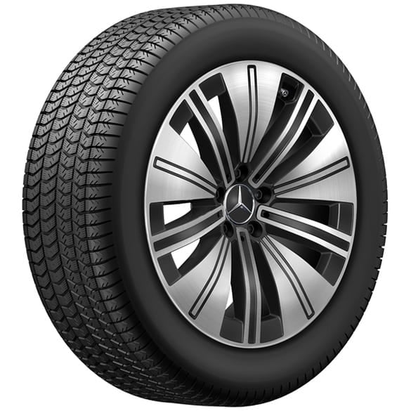 19-inch complete winter wheels EQS V297 black 5-spoke Genuine Mercedes-Benz