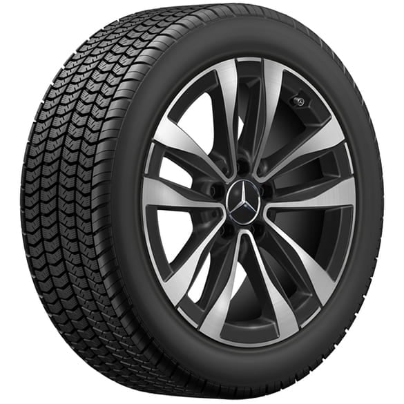 17-inch complete winter wheels C-Class 206 black 5-twin-spoke Genuine Mercedes-Benz