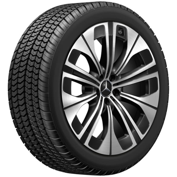 winter complete wheels 21 inch EQS SUV X296 5-spoke black genuine Mercedes-Benz Goodyear