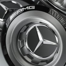AMG center caps central locking design himalaya grey matt Genuine Mercedes-Benz | A0004005700 7258-B