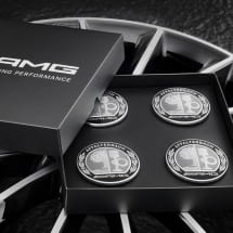 AMG hub caps with AMG emblem silver / black Original Mercedes-Benz | A0004005100