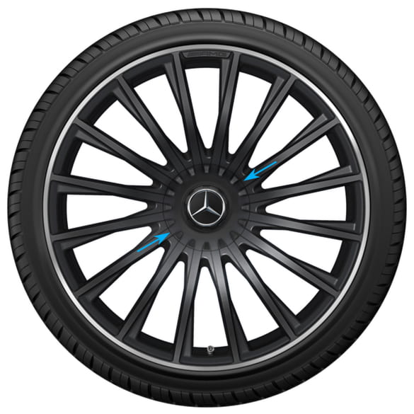 AMG wheel hub cover Forged rims Hub cover black matt Genuine Mercedes-Benz