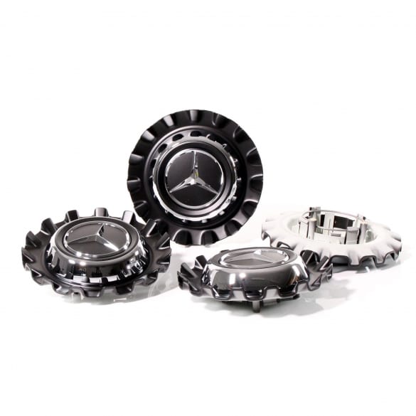 Cover hub cap set black matt genuine Mercedes-Benz