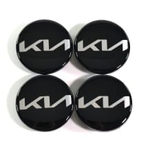 Hub cap set glossy black 47mm new logo genuine KIA | 52960Q2100-Set