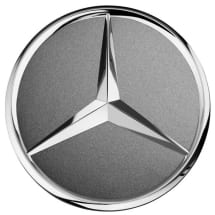 Hub cap set tantalum grey with chrome star 66.6 mm Genuine | A0004003800 7519