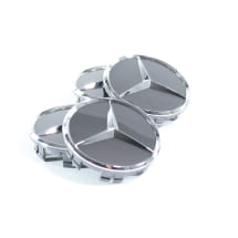 Hub cap set tantalum grey with chrome star 66.6 mm Genuine | A0004003800 7519