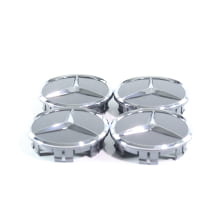 Hub cap set tantalum grey with chrome star 66.6 mm Genuine | A0004003800 7519
