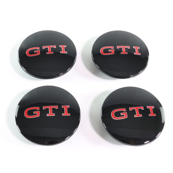 VW hubcap set dynamic GTI logo black gloss Genuine Volkswagen | 000071213E