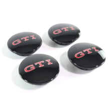 VW hubcap set dynamic GTI logo black gloss Genuine Volkswagen | 000071213E