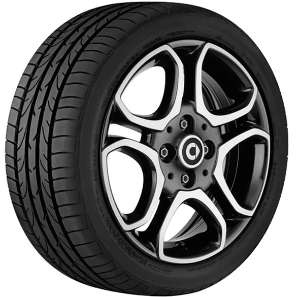 15-inch rim set genuine smart 453 10-spoke-design black high-sheen