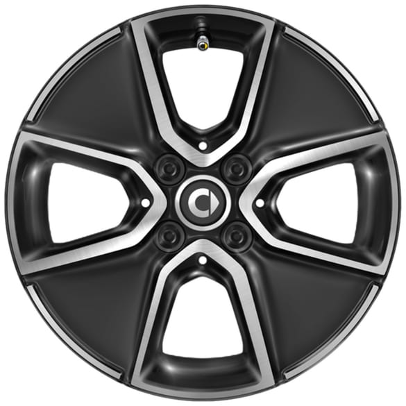 15 inch wheels smart 453 black 4-spoke genuine smart