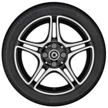 16-inch rim set genuine smart 453 5-twin-spoke-design black high-sheen | A4534013100/3300