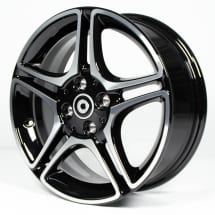 16-inch rim set genuine smart 453 5-twin-spoke-design black high-sheen | A4534013100/3300