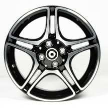 16-inch rim set genuine smart 453 5-twin-spoke-design black high-sheen | A4534013100/3300