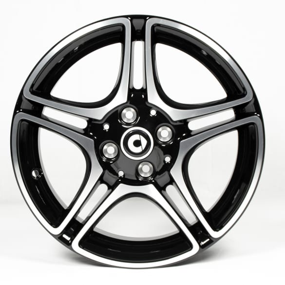 16 inch rim set genuine smart 453 5-twin-spoke-design black high sheend