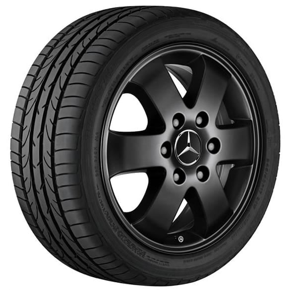 16 inch rim set Sprinter BR910 6-spoke black genuine Mercedes-Benz