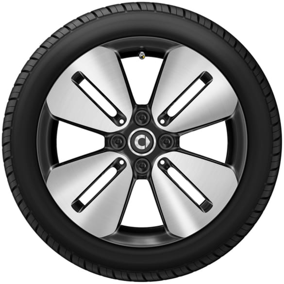 16 inch wheels smart 453 black 4-spoke genunie smart