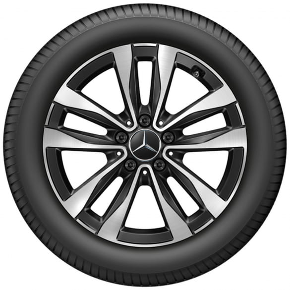 17 inch rim set C-Class 206 5-spoke wheel black high-sheen genuine Mercedes-Benz