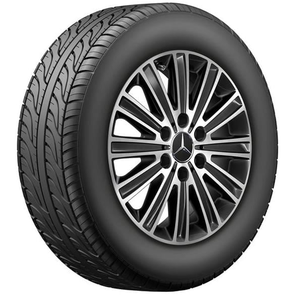 17 inch rim set Sprinter BR907 12-spoke black high-sheen genuine Mercedes-Benz