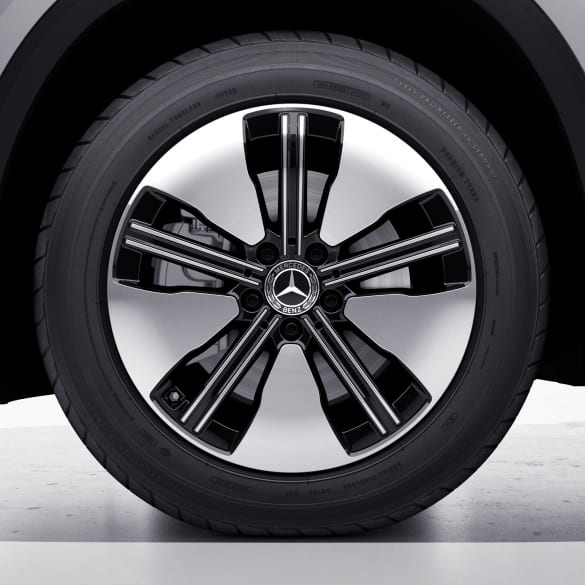 18 inch rim set EQB X243 5-double-spoke-design high-sheen black genuine Mercedes-Benz