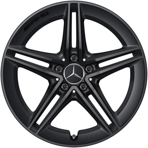 19 inch AMG wheels CLA 45 118 5 double spokes black matt Genuine Mercedes-AMG