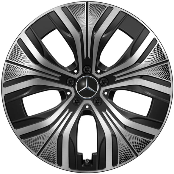 20 inch wheels EQE SUV X294 5-spoke Aero printed black silver Genuine Mercedes-Benz