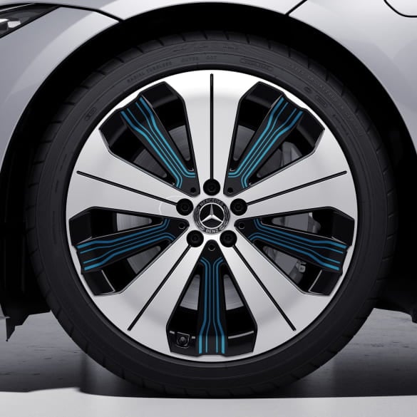 21 inch rim set EQE SUV X294 black blue genuine Mercedes-Benz