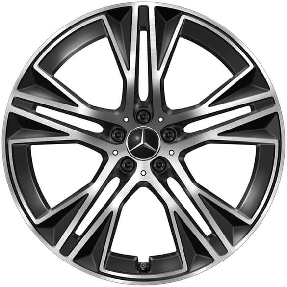 22 inch wheels EQS SUV X296 black 5-twin-spokes Genuine Mercedes-Benz