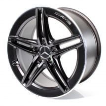 A 45 AMG 19 inch rims 5-doublespoke black high-sheen A-Class W177 | A17740123007X71-177