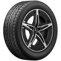 A35 AMG 19-inch wheels A-Class V177 5-twin spokes black high-sheen | A1774014400 7X36-V177