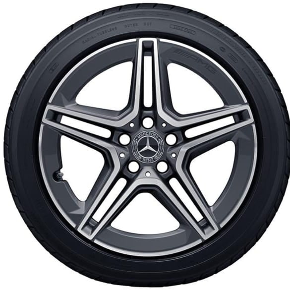 AMG 18 Inch wheel set A-Class A35 AMG W177 5-double-spokes tremolite grey Genuine Mercedes-AMG